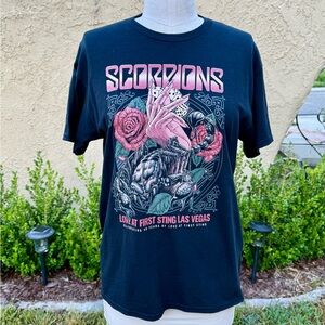 Scorpions 'Love at First Sting' Las Vegas Tour Tee - Black & Pink Graphic